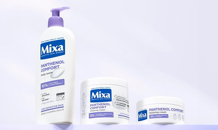 Abbildung der Panthenol Comfort Serie von Mixa