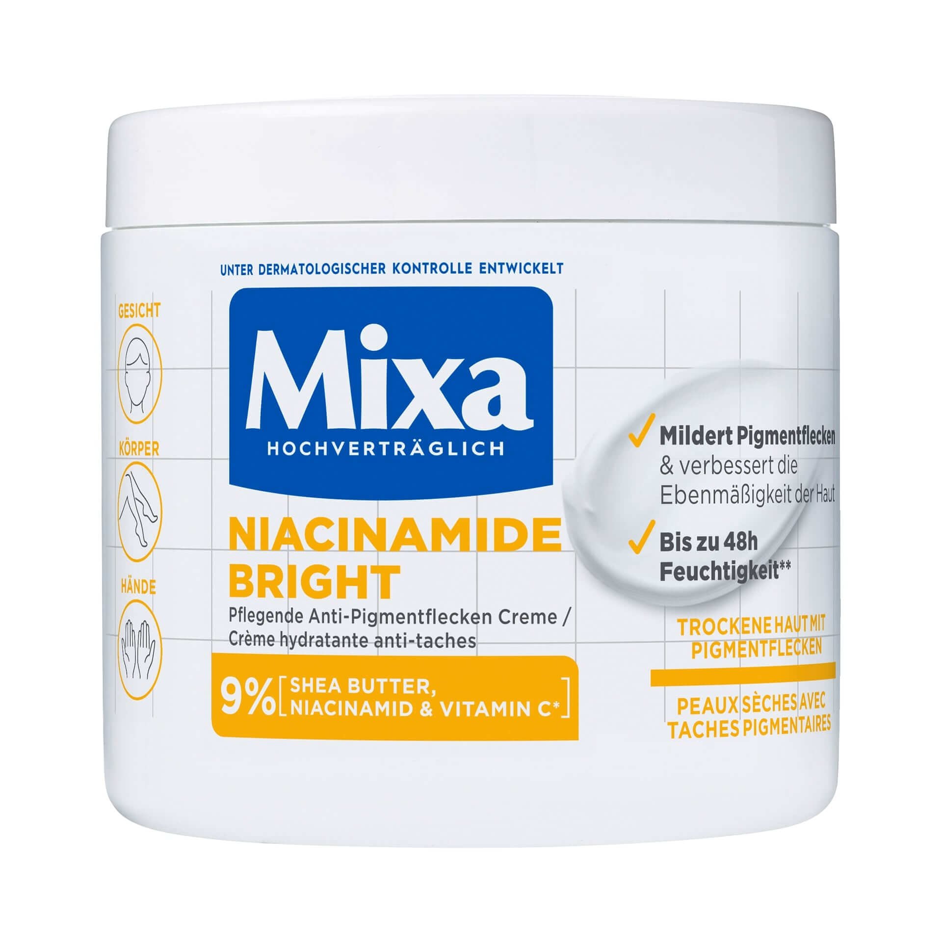 Mixa Niacinamide Bright Pflegende Anti-Pigmentflecken Creme Produktbild