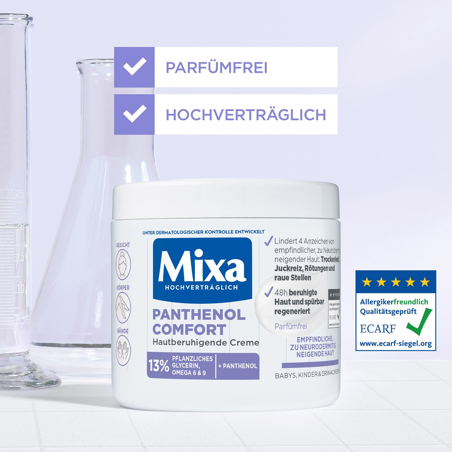 Novaclear Panthenol After-Sun-Creme 50 Ml | Mit 10% D-Panthenol, Aloe Vera & Vitamin E | Beruhigt Sonnengereizte Haut