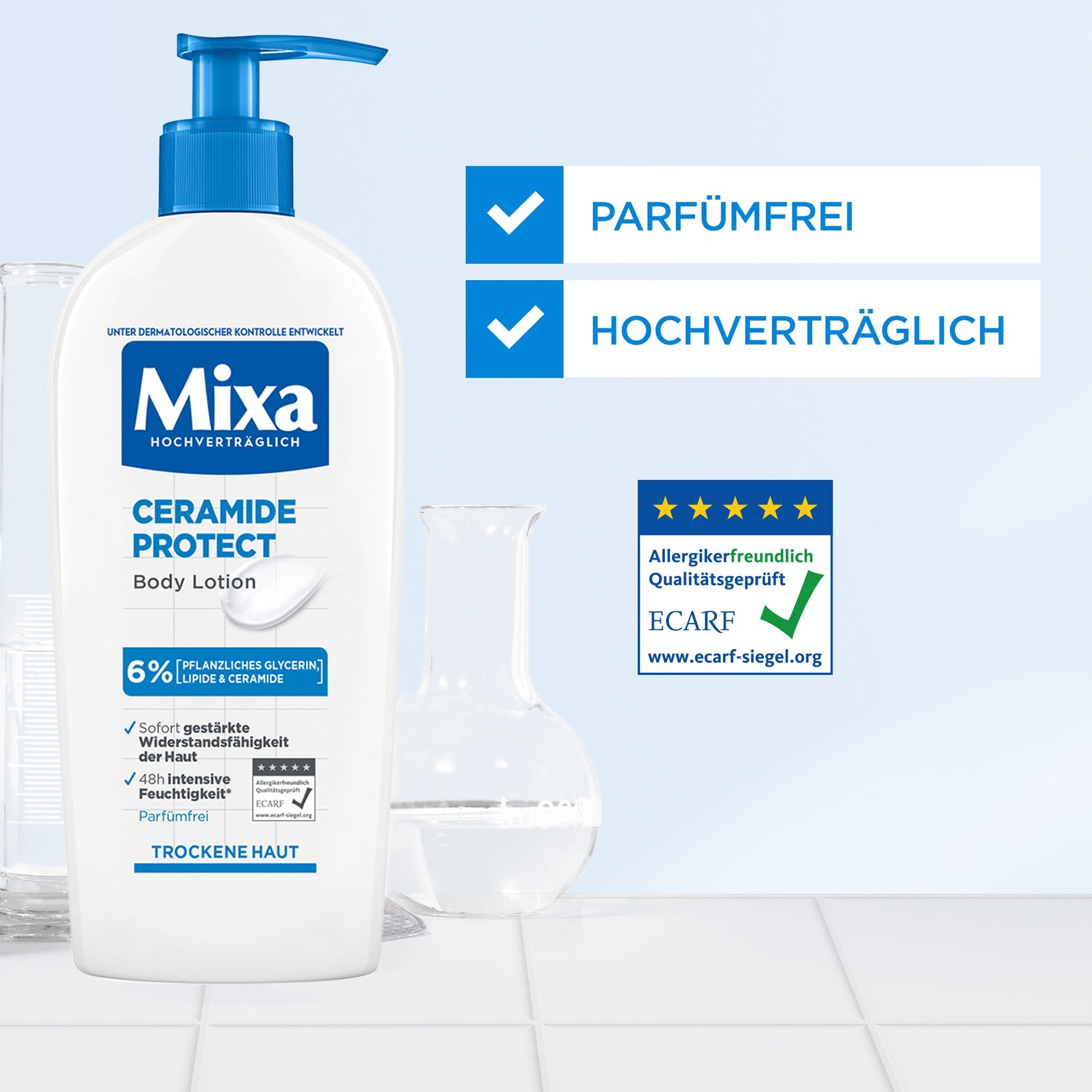 Mixa Ceramide Protect Körpercreme, 400 Ml – Dermoprotektor Für Sehr Trockene Haut